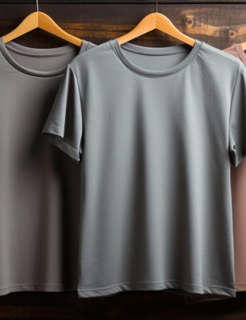 Photo gray tshirts with copy space mockup